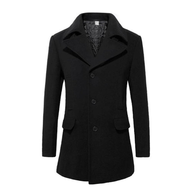 Mens Mid Length Fitted Pea Coat