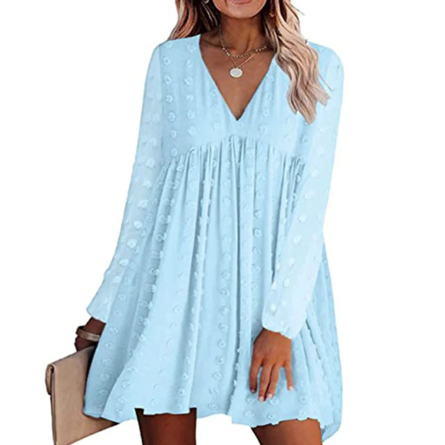 Elegant Long Sleeve Flowy Dress