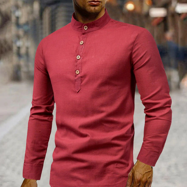 Men's Collared Linen Shirt
