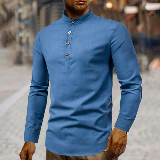 Men's Collared Linen Shirt