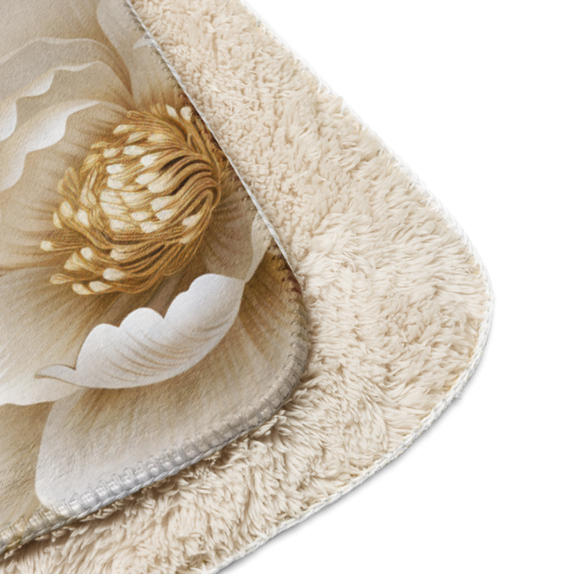 Best White Floral Cozy Sherpa Blanket