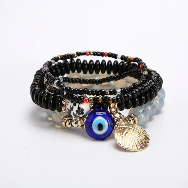 Multilayer Elastic Weave Bracelets