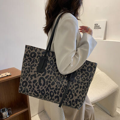 Leather Leopard Tote Bag