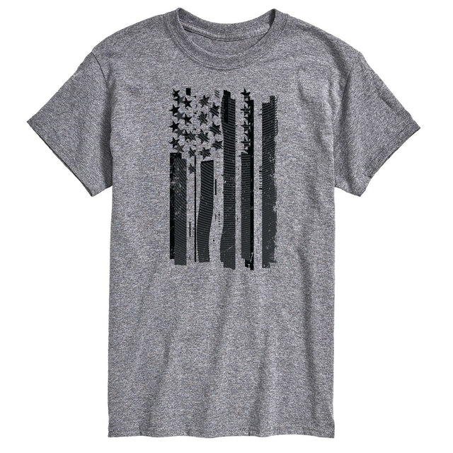 Best Big & Tall Glitched Flag Graphic Tee