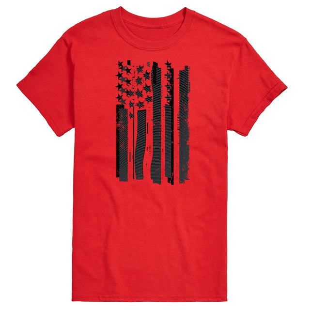 Best Big & Tall Glitched Flag Graphic Tee