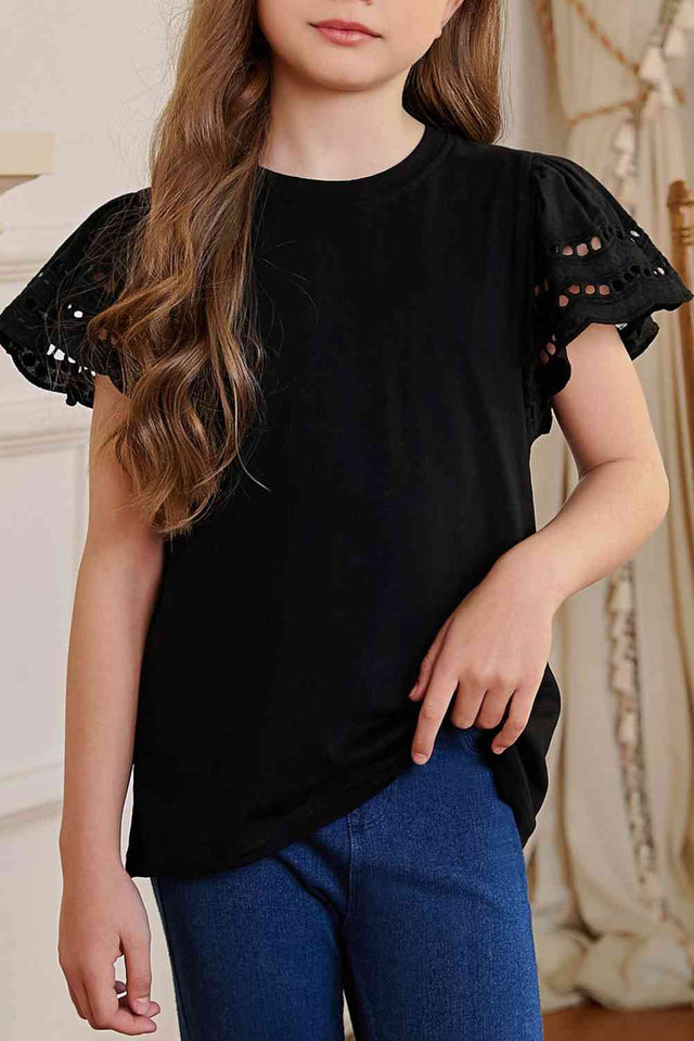 Girls Flutter Sleeve T-Shirt