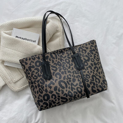 Leather Leopard Tote Bag