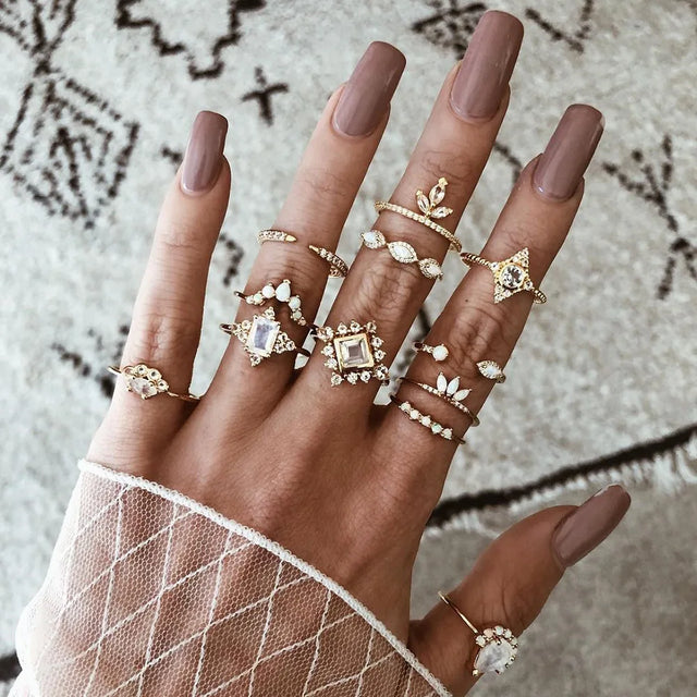 Best 11 Pcs Trendy Simple Statement Stackable Ring Set