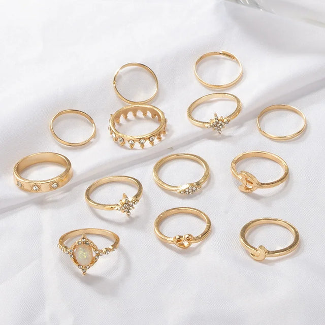 Best 11 Pcs Trendy Simple Statement Stackable Ring Set