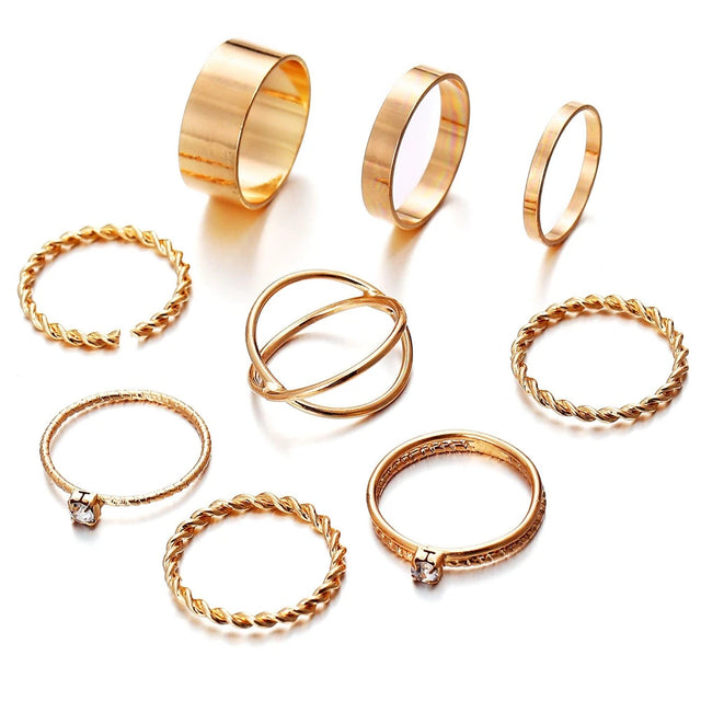 Best 11 Pcs Trendy Simple Statement Stackable Ring Set