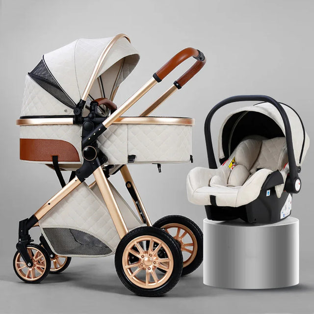 Portable Luxury 3-in-1 Baby Stroller