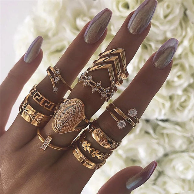 Best 11 Pcs Trendy Simple Statement Stackable Ring Set