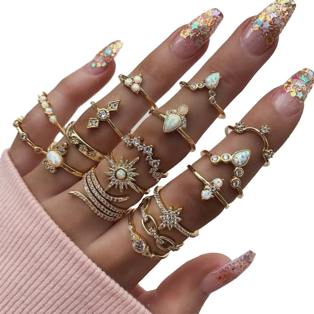 Best 11 Pcs Trendy Simple Statement Stackable Ring Set