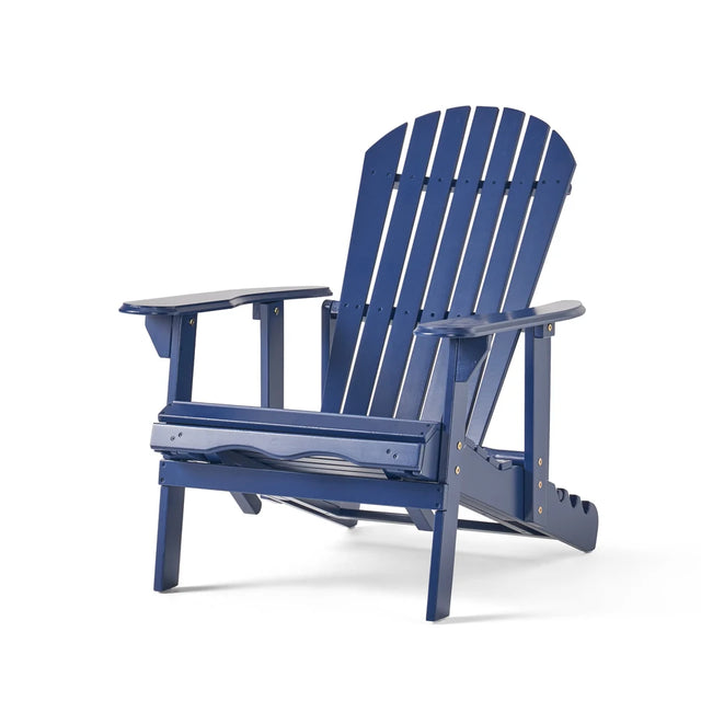 Wood Adirondack Chair with Pull-Out Footrest