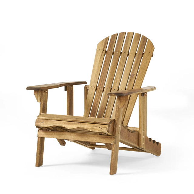 Wood Adirondack Chair with Pull-Out Footrest