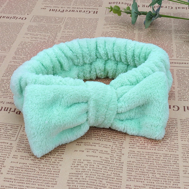 Fluffy Bowknot Spa Hair Band