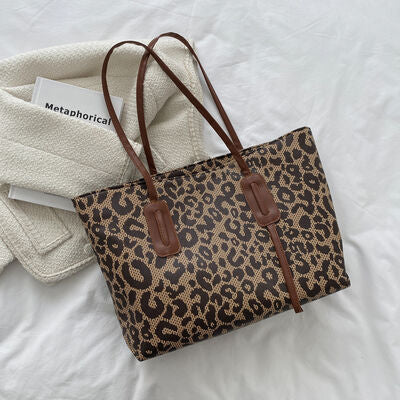 Leather Leopard Tote Bag