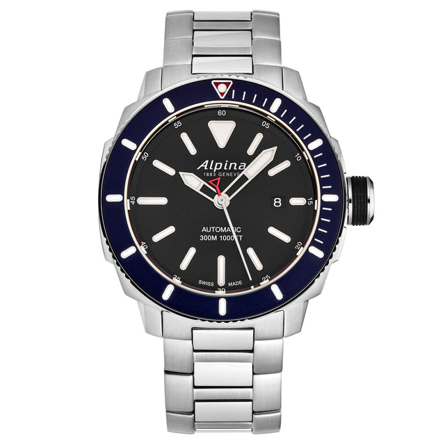 Alpina Men’s AL-525LBN4V6B ’Seastrong’ Diver Black Dial 