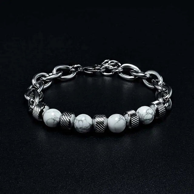 Men's Adjustable Natural Stone Bead Bracelet